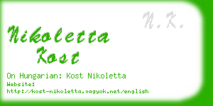 nikoletta kost business card